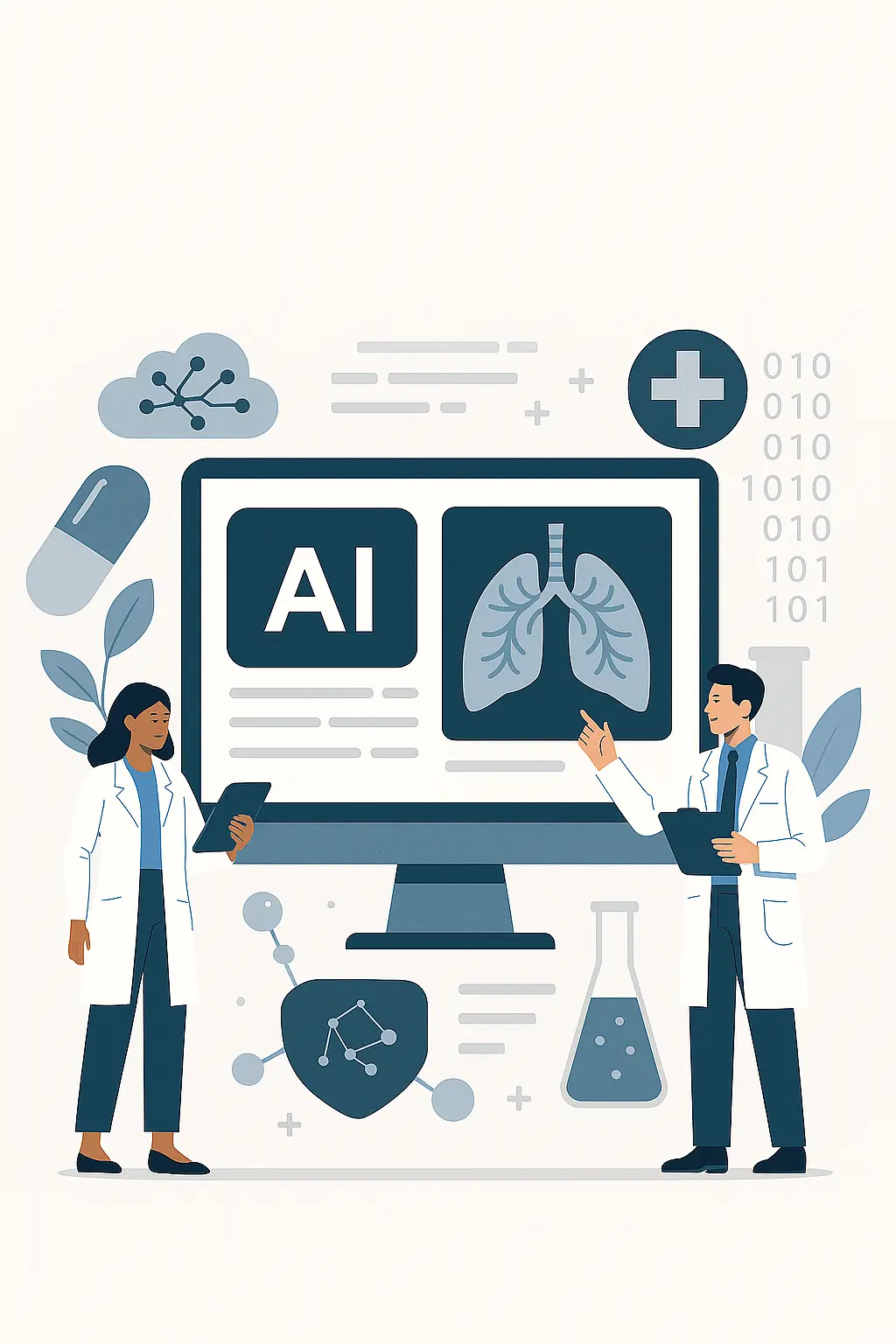 Medical imaging workstation with AI heatmap overlays